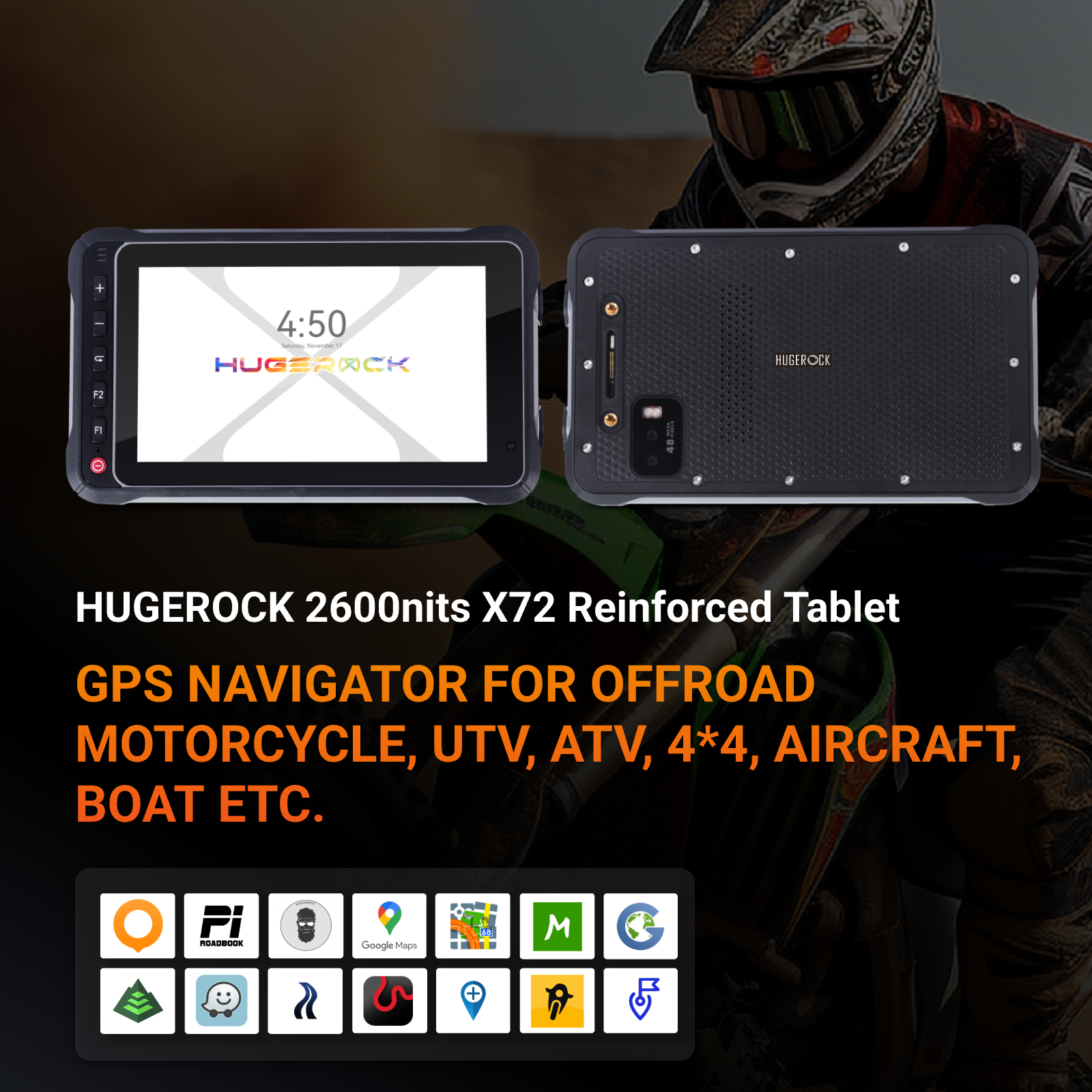 Reserve Hugerock X72 4G Version – Exclusive Motorcycle Tablet Discount