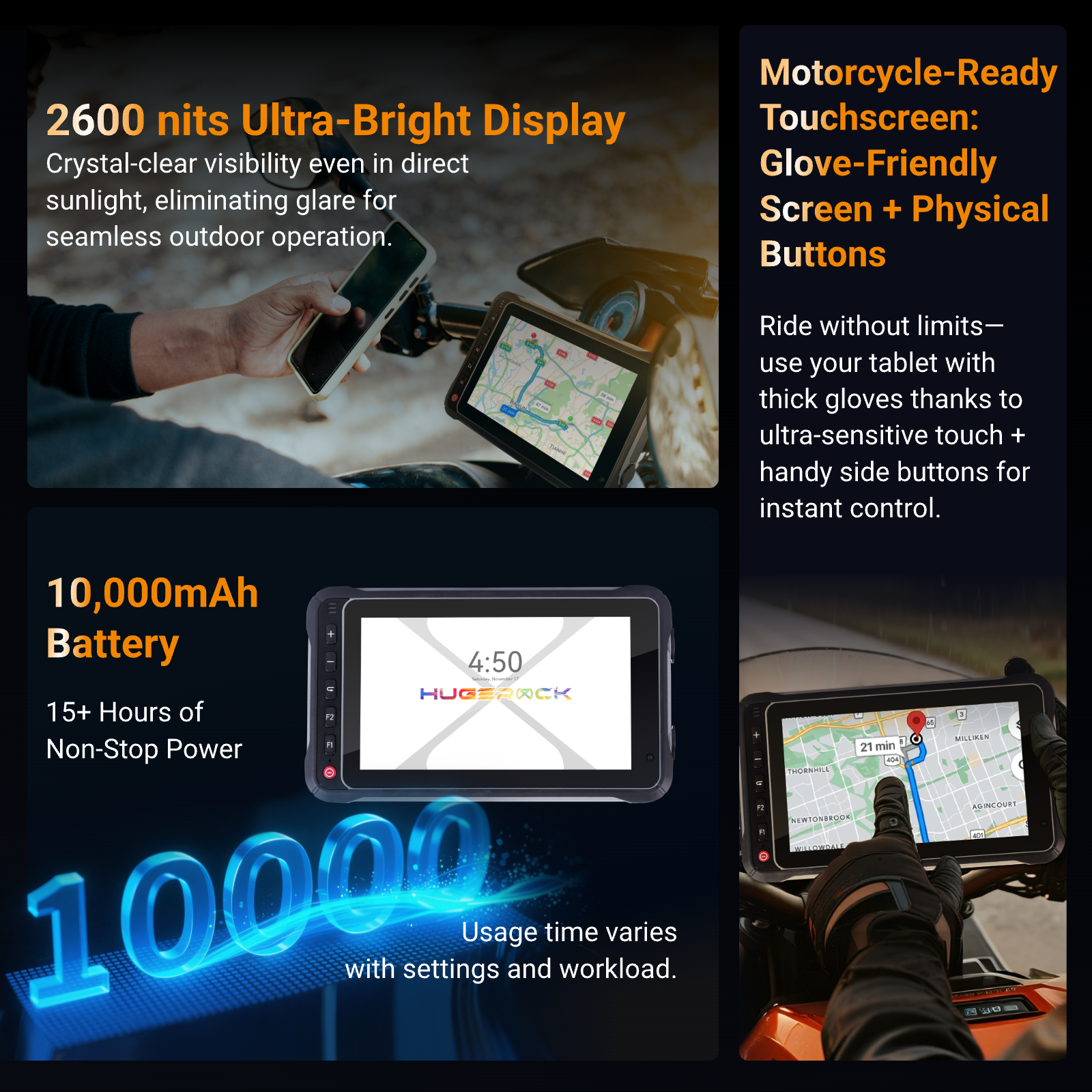 Reserve Hugerock X72 4G Version – Exclusive Motorcycle Tablet Discount