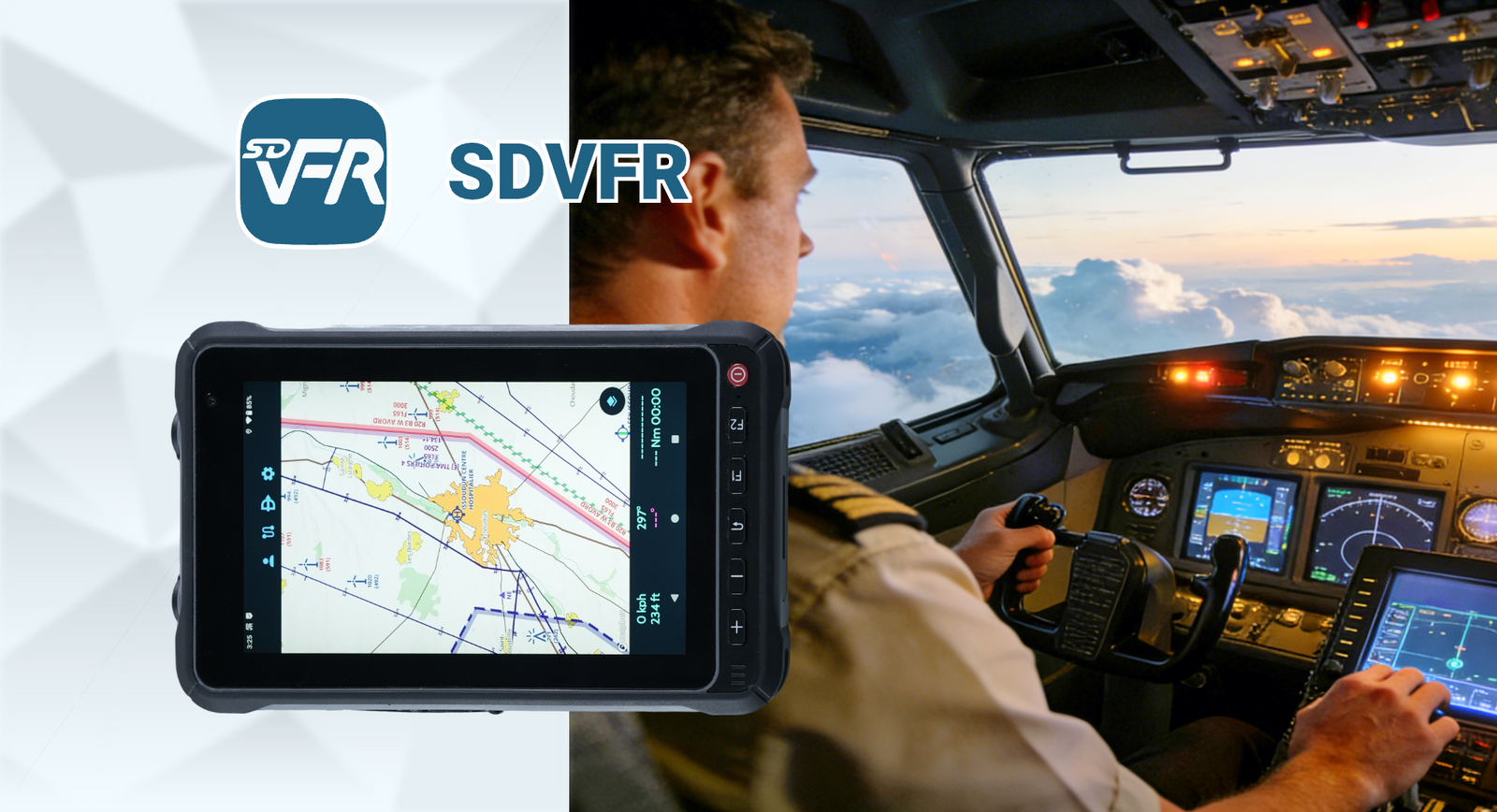 HUGEROCK X7 and X72 rugged tablets used for SDVFR cockpit flight navigation