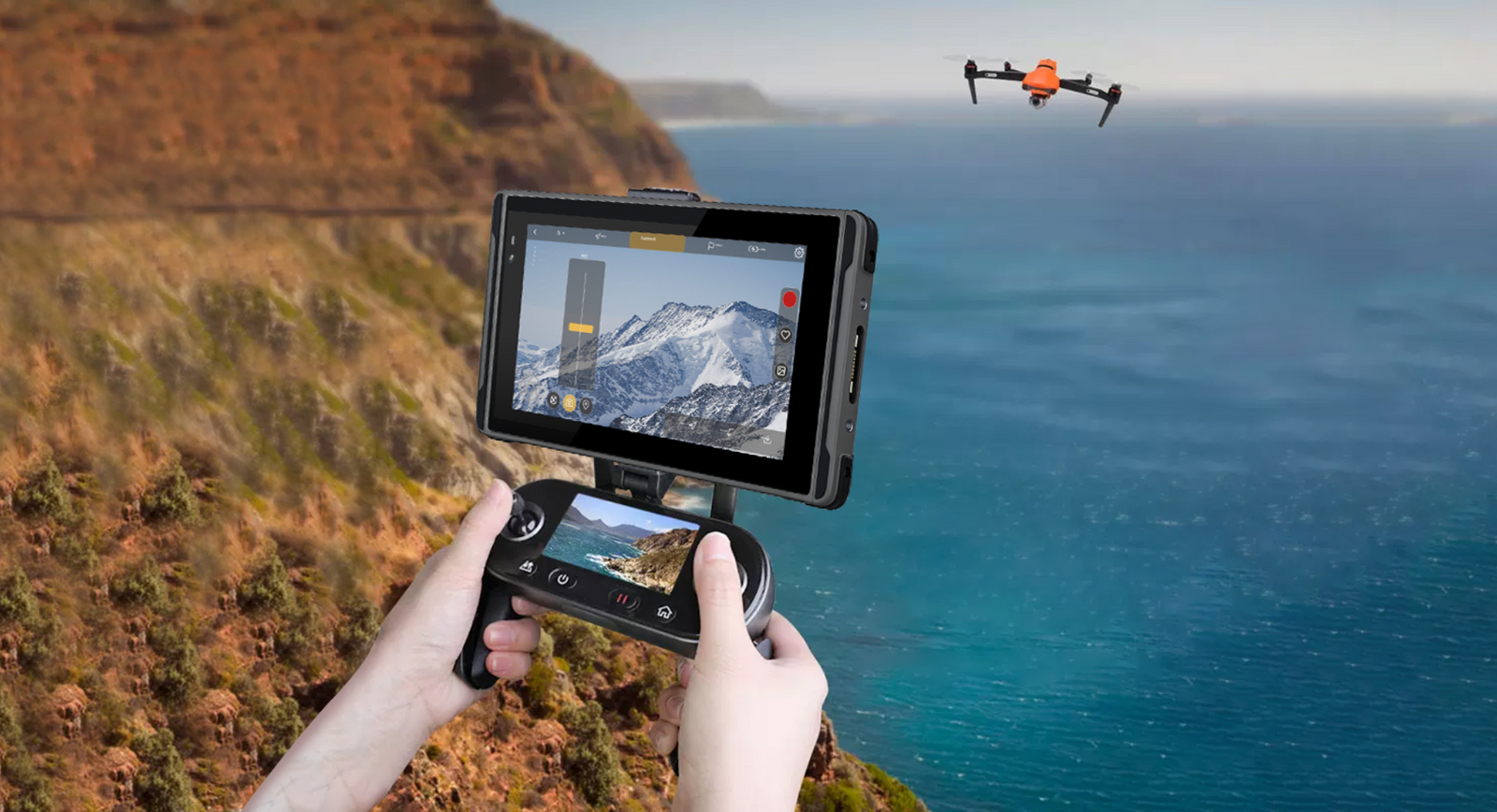 HUGEROCK X7 installed with AUTEL EVO II drone controller