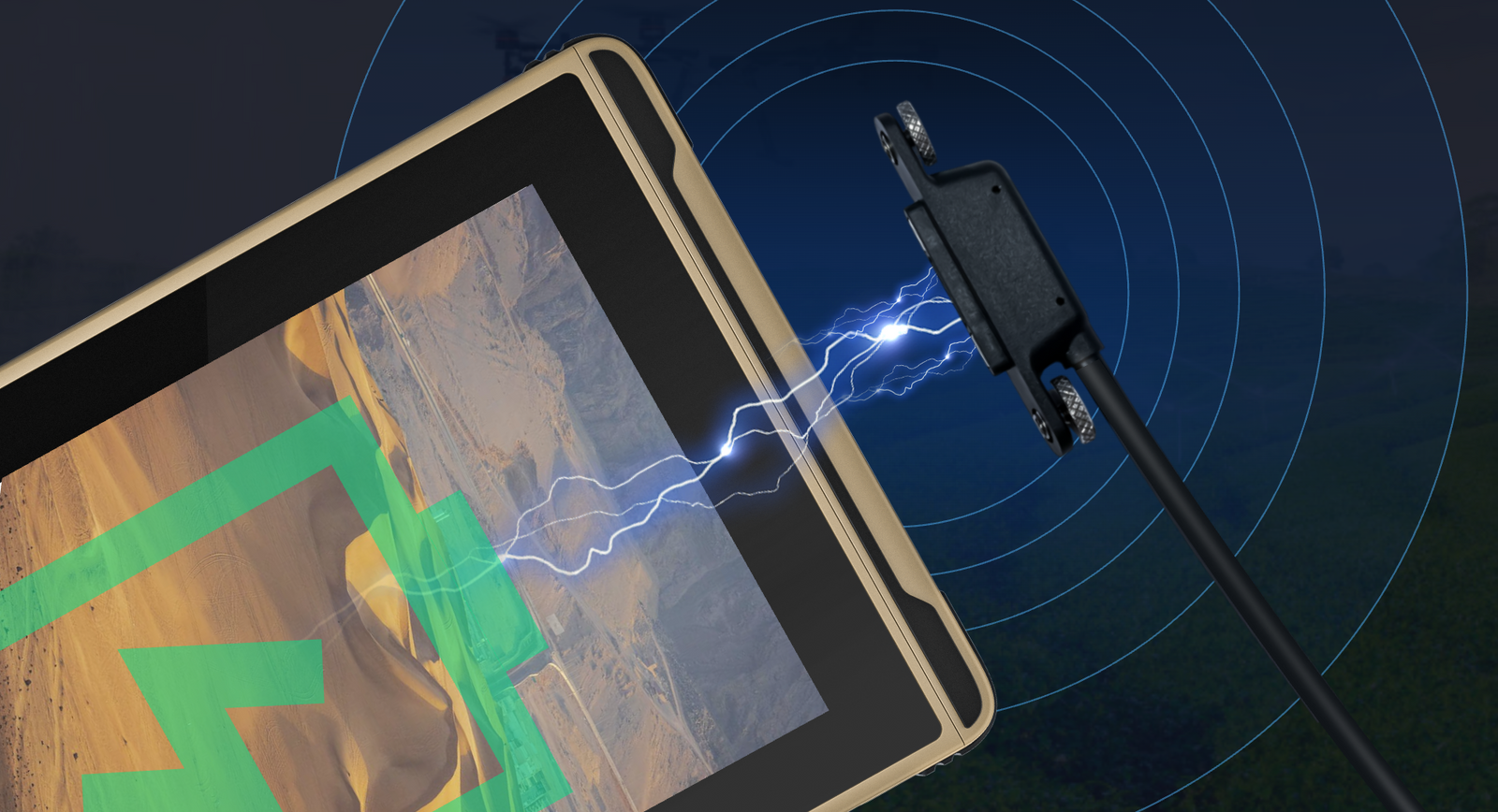 HUGEROCK X7 magnetic charging cable for rugged tablet field charging