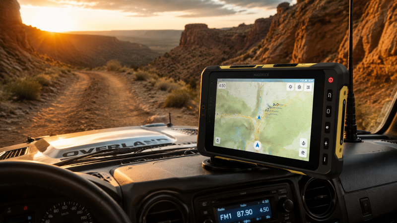 The Ultimate Off-Road and Backcountry GPS Tablet for 4x4 Overlanding: HUGEROCK X70