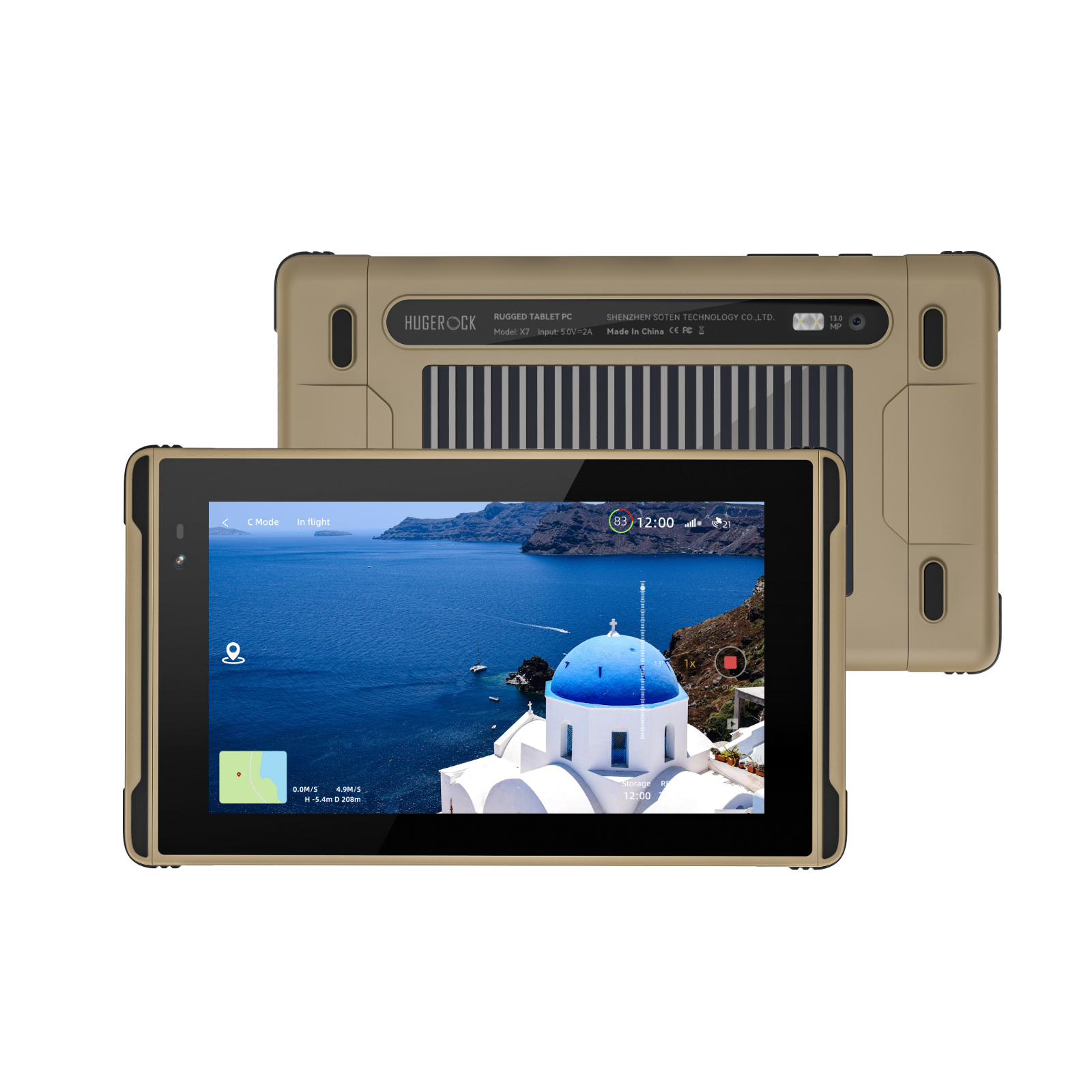 Hugerock X7 2600 Nits Robustes Android 13 Tablet UAV FPV Drohnensteuerung Ultraheller Kamera-Feldmonitor Angeln Sport Moto 7' FHD 