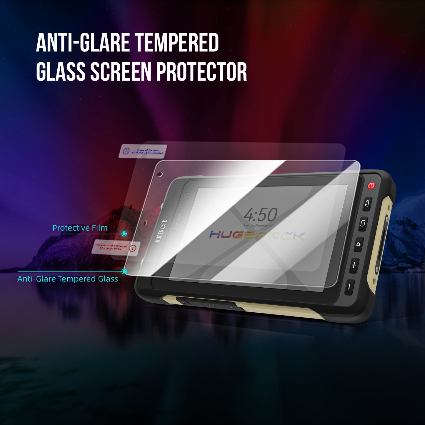Blendfreier Displayschutz mit mattem Finish für Hugerock X70 (7 Zoll). Anti-Fingerabdrücke, blendfrei, blasenfrei 