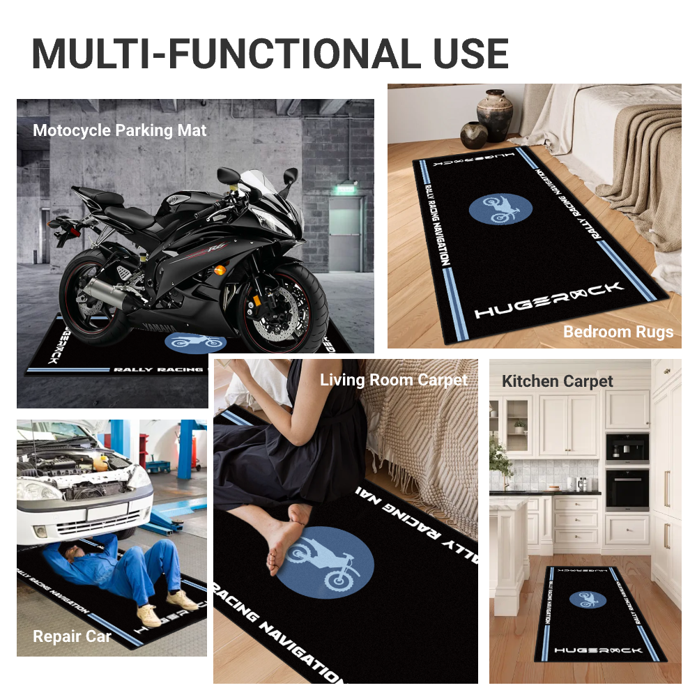 HUGEROCK Motorcycle Creative Motorcycle Carpet Bedroom Bedside Living Room Rectangular Washable Customization