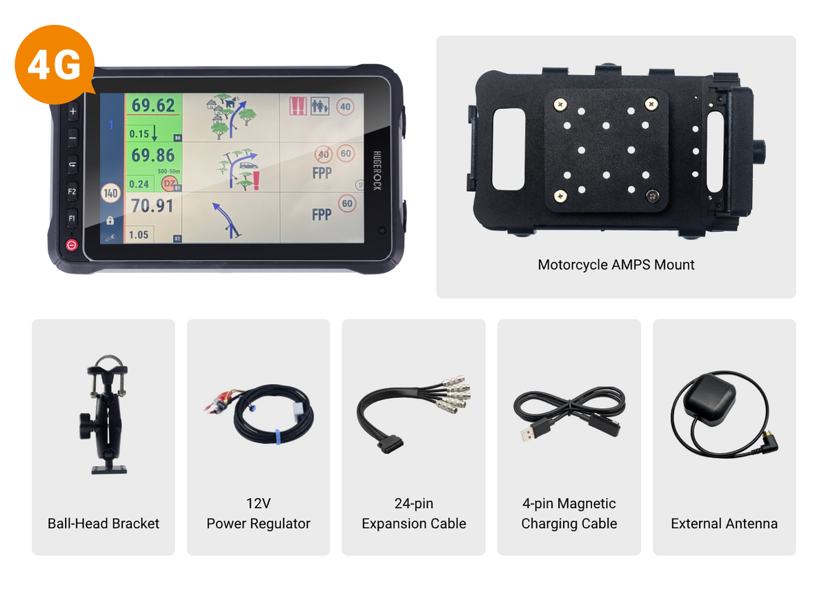 Hugerock X72 | 2600 Nits Rugged Motorcycle Tablet | Rally GPS Nav